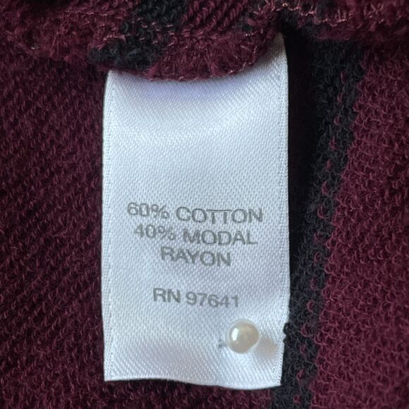 J.Jill Shift Dress Women Size S Red Striped Pockets Cotton Rayon Long Sleeve - Picture 9 of 12